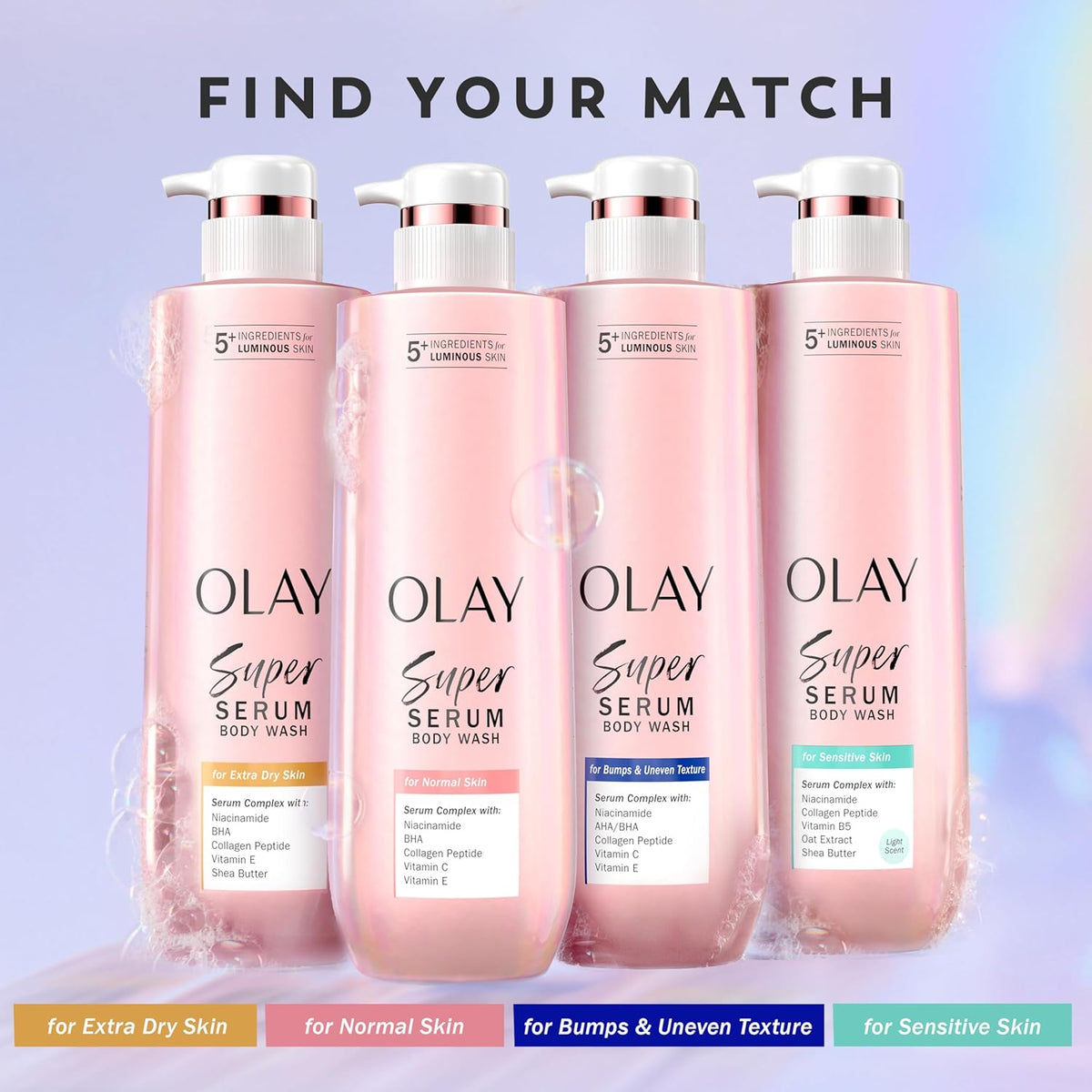 olay super serum body wash for extra dry skin 18.5 fl oz with 5+ ingredient serum complex