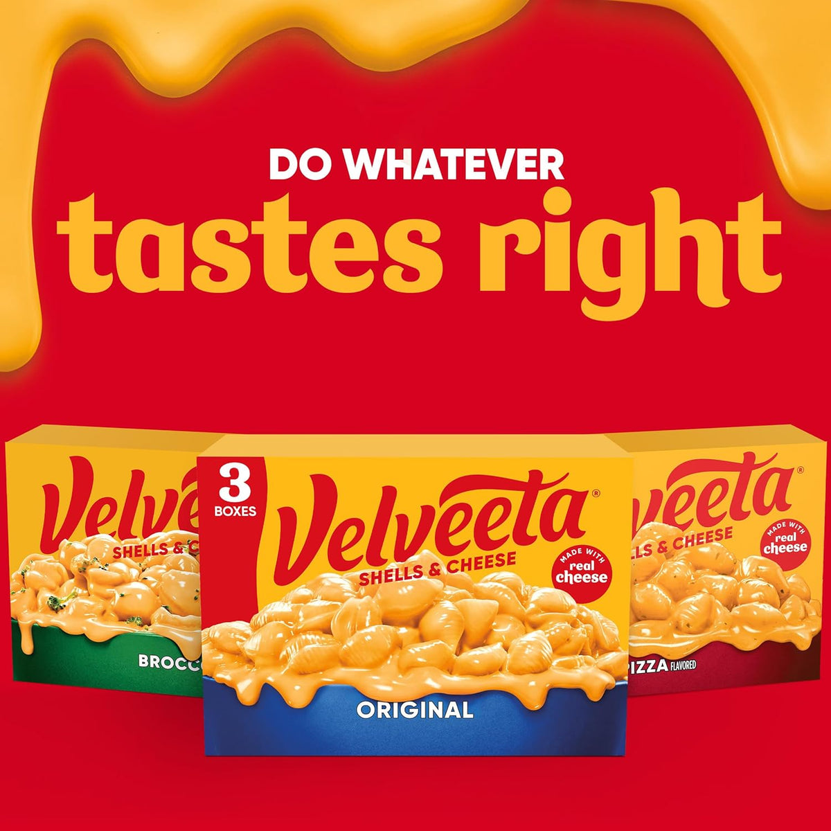 Velveeta Shells and Cheese Mac, 3 Boxes, for Easy Dinner or Dinner Sides, Original Flavor, Made with Real Cheese, 12 oz