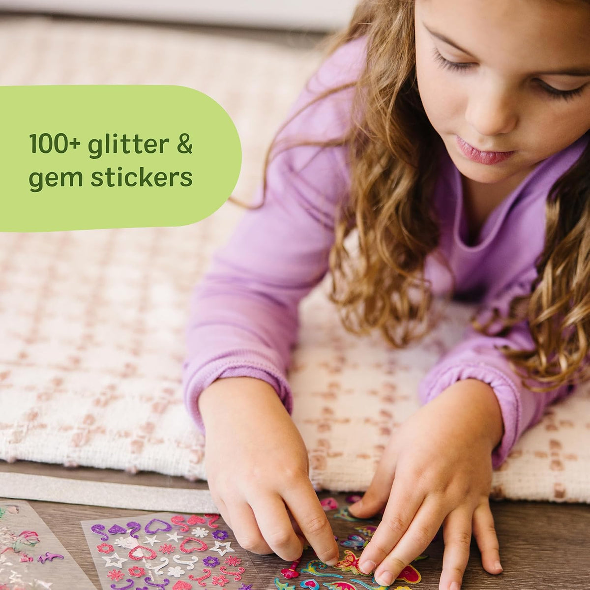 Melissa & Doug Design-Your-Own Bracelets with 100+ Sparkle Gem & Glitter Stickers, Kids Snap Bracelets, Stickers & Jewelry Crafts, Preschool Toys for Girls & Boys Ages 4+