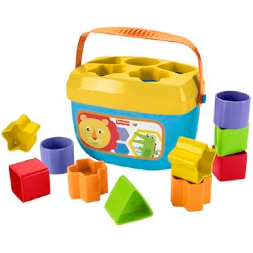 Fisher-Price Baby's First Blocks Set of 10 Shapes for Sorting Play for Infants Ages 6+ Months
