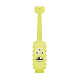 dr. browns green monster triple-sided toddler toothbrush with suction cup base, ages 1-4 years