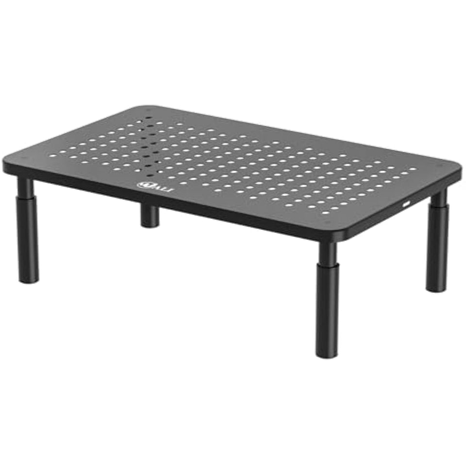 wali computer monitor stand adjustable laptop riser black 1 pack