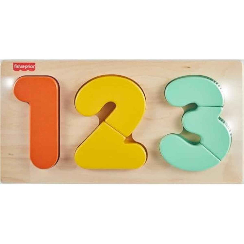 Fisher-Price Wood Montessori Toy 1-2-3 Puzzle, American Montessori Society Seal of Excellence, 6-Piece Wooden Learning Activity & Expert Play Tips for Toddlers & Kids Ages 2+ Years (Amazon Exclusive)