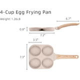 CAROTE 4-Cup Nonstick Granite Omelette Skillet, Pancake Pan and Healthy Egg Cooker for Gas Stove & Induction Cookware