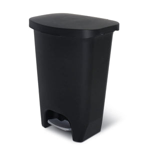 Glad 13 Gallon Trash Can | Plastic Kitchen Waste Bin with Odor Protection of Lid | Hands Free with Step On Foot Pedal
