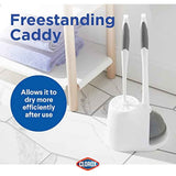 Clorox Toilet Plunger and Bowl Brush Combo with Caddy, 6.75 x 7 x 19.5 in, White/Gray