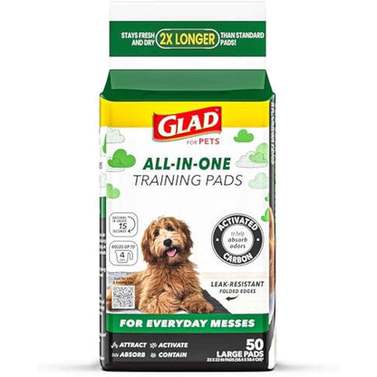 Glad for Pets Black Charcoal Puppy Training Pads with Odor Control and Pheromone Attractant, 23x23 in, 50 Count