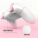 AceGamer 2 Pack wireless controller for PS4/Pro/Slim/PC with non-slip grip and USB-C cable (Pink and White)