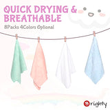 Orighty 20x10 inch coral fleece baby burp cloths, highly absorbent and ultra soft for newborns, 8-pack