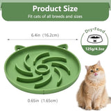 2Pcs Silicone Slow Feeder Cat Bowl,Puzzle Feeder,Interactive Toys,Slow Feeding cat Bowl Suitable for All Dry and Wet Foods,Easy to Clean Silicone Bowls (Green and Blue)
