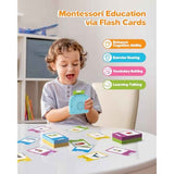Talking Flash Cards for Toddlers 1 2 3 4 Year Olds, Montessori Language Learning with 224 Words, Pocket Speech Therapy Tools, and Speech Development Educational Playthings for Children
