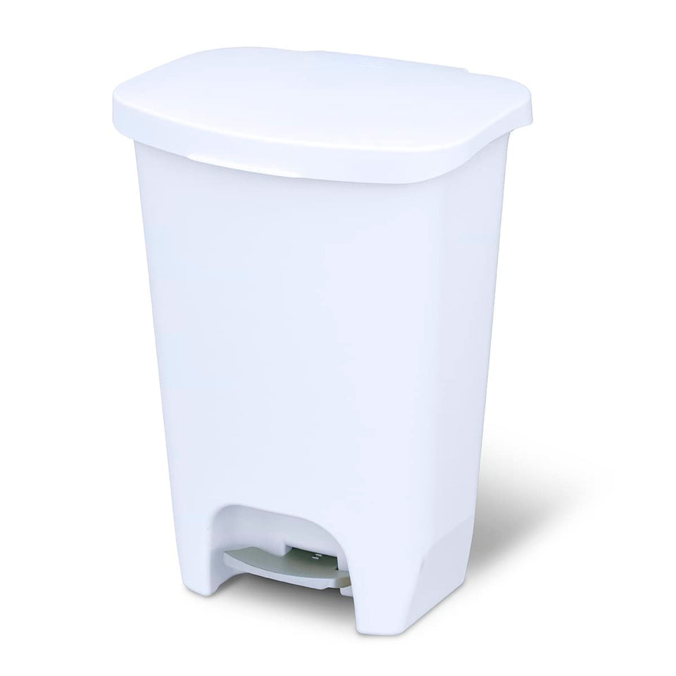 Glad 13 Gallon Trash Can | Plastic Kitchen Waste Bin with Odor Protection of Lid | Hands Free with Step On Foot Pedal