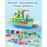 4-in-1 Play Kitchen Sink Toy Set with Running Water, Educational Pretend Play for Kids 3+