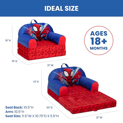 Delta Children - Spidey and His Amazing Friends Cozee Buddy Flip-Out Kids Chair, Red
