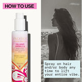 pacificas island vanilla 6oz hair and body mist, paraben-free, no alcohol, vegan and cruelty-free for women