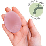 S&T INC. 2-inch silicone exfoliating and massaging cradle cap bath brushes, 2 pack, pink