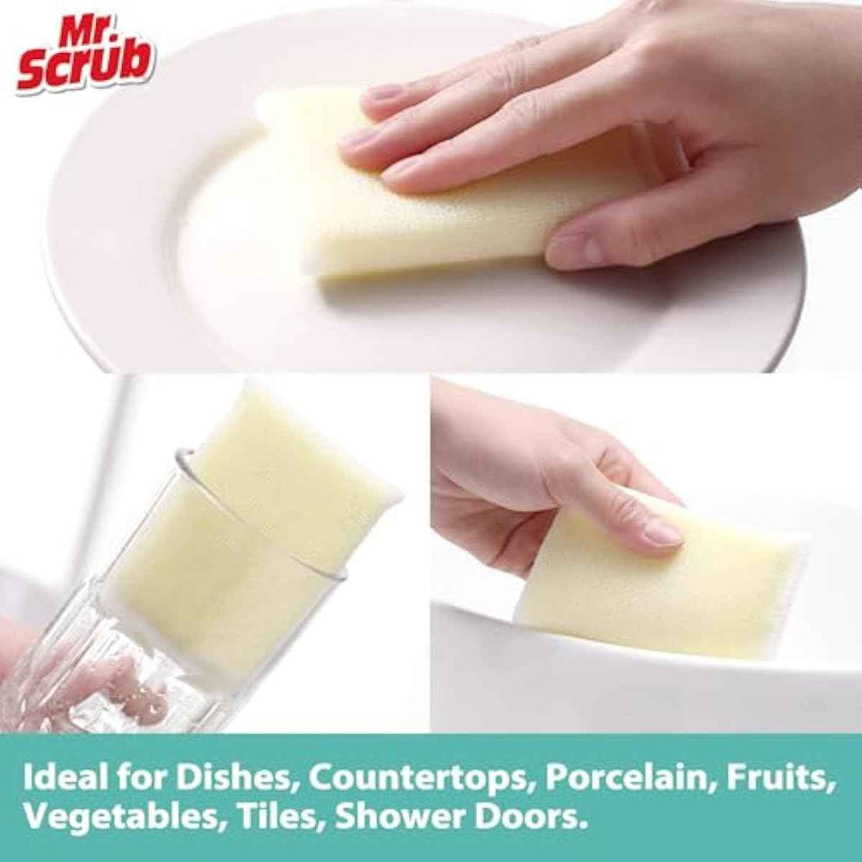 Yellow Premium Non-Scratch All-Purpose Sponges, 12 Dish Scrubbers for Kitchen, Bathroom