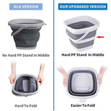 Collapsible Bucket, 5L 1.3Gallon Small Cleaning Mop Buckets for Household Outdoor Car Washing Tub Plastic Foldable Portable Camping Beach Sand Water Pot Pail Space Saving Square