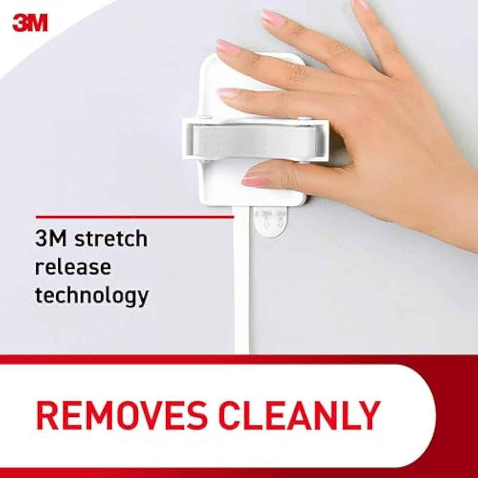 Command Broom and Mop Grippers, 2 Hangers and 4 Strips, Damage-Free Hanging Wall Mount and Mop Holder, Household Cleaning Organizer for Christmas Decorations, Holds up to 4 lb,Plastic