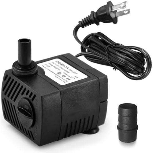 90 GPH Mini Submersible Pump, Small Fountain Pump (5W 350L/H) for water feature, Aquariums, Fish Tank, Tabletop Fountain, Pet Fountain, Indoor or Outdoor Pond Fountain