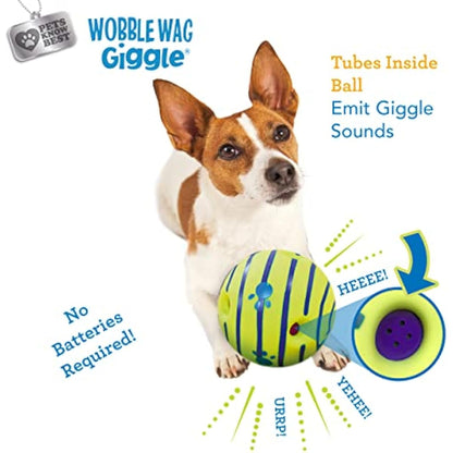 Wobble Wag Giggle Ball | Rolling Enrichment Toy for Fun Playtime, Interactive Play for Indoor or Outdoor, Keeps Dogs & Puppies Large, Medium or Small Busy & Moving, As Seen on TV | Pack of 1