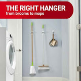 Command Broom and Mop Grippers, 2 Hangers and 4 Strips, Damage-Free Hanging Wall Mount and Mop Holder, Household Cleaning Organizer for Christmas Decorations, Holds up to 4 lb,Plastic