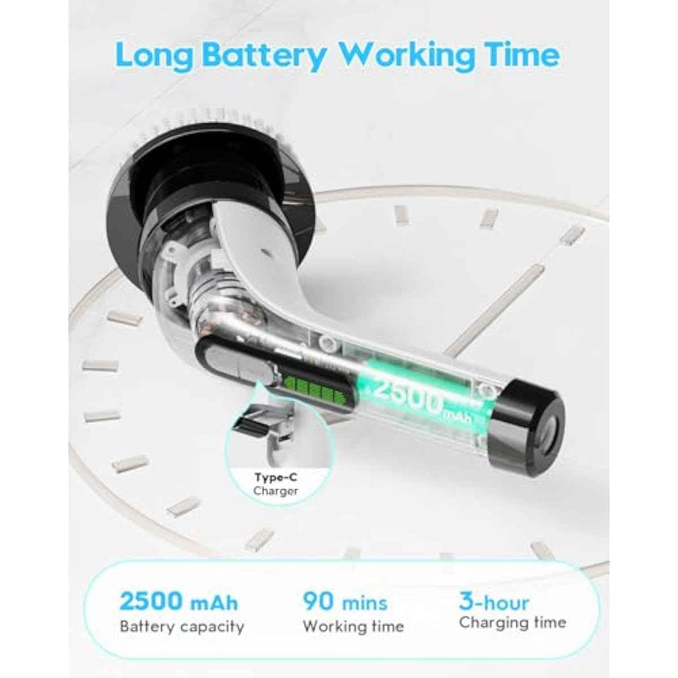 Highyes Cordless Electric Spin Scrubber for Effortless Bathroom Cleaning and Tile Tubs
