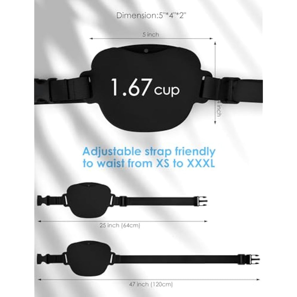 black dog treat pouch with training clicker, 1.67 cup silicone treat bag fanny pack, magnetic closure, waist belt for pet training walking