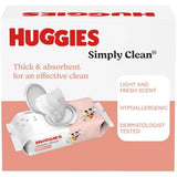 huggies simply clean fresh scent baby wipes, 3 flip-top packs of 64 (192 wipes total) - 3 x 64 count