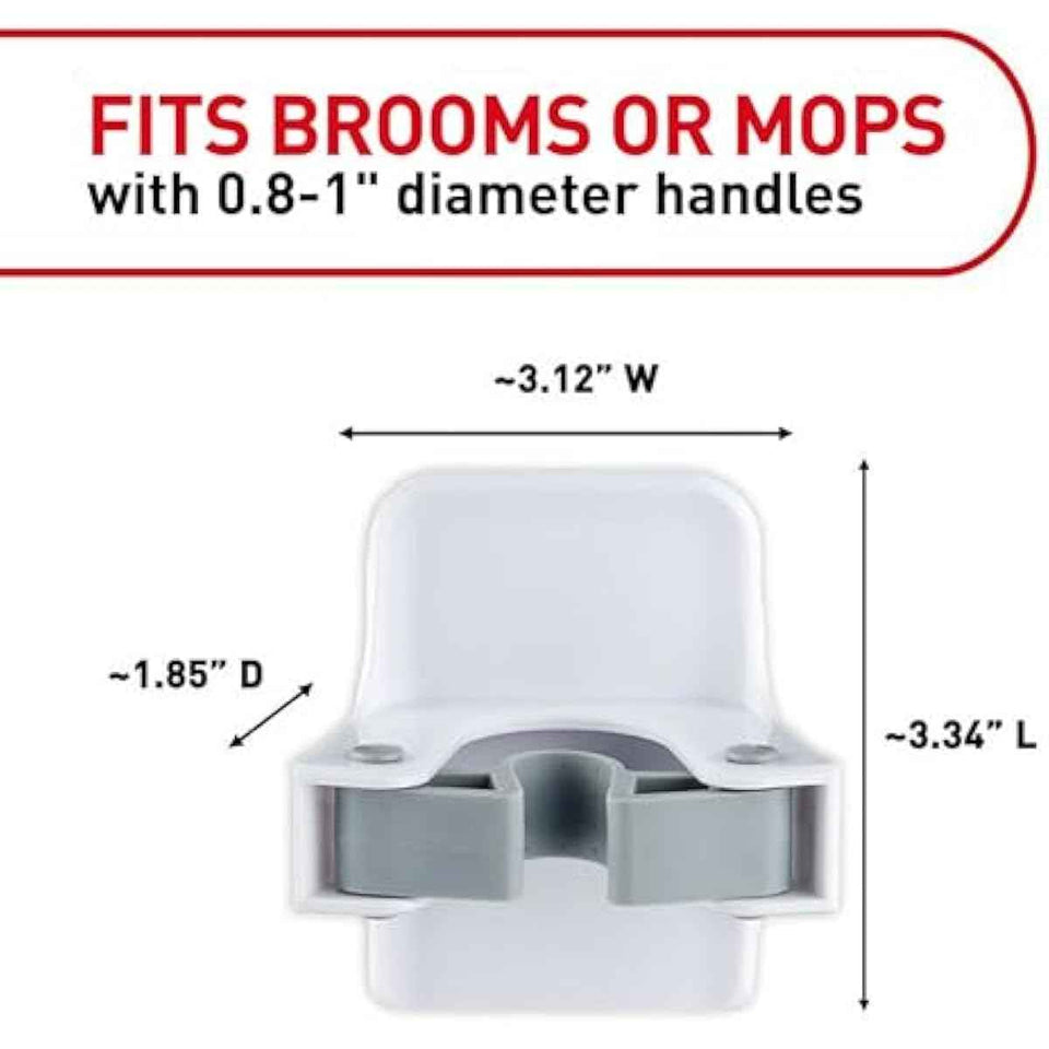 Command Broom and Mop Grippers: Damage-Free Wall Mount for Cleaning Supplies