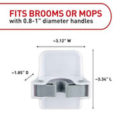 Command Broom and Mop Grippers, 2 Hangers and 4 Strips, Damage-Free Hanging Wall Mount and Mop Holder, Household Cleaning Organizer for Christmas Decorations, Holds up to 4 lb,Plastic