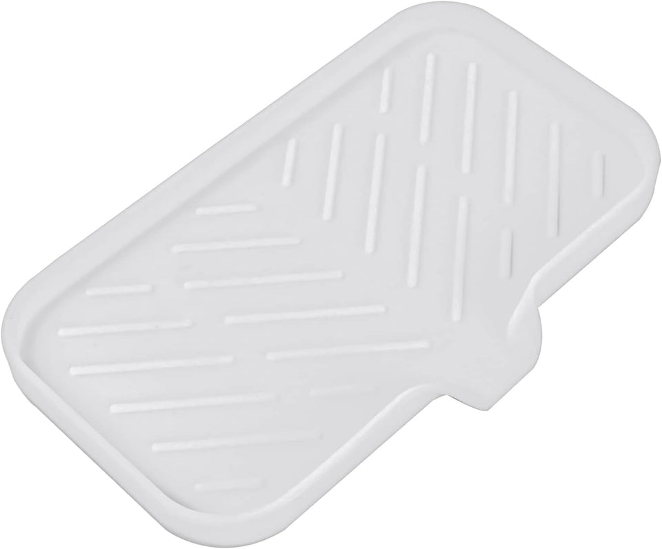 MicoYang silicone bathroom soap dish with drain spout, sink organizer, and sponge holder, 4.9 x 3.2 inches