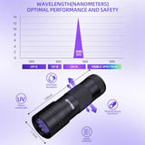 Blacklight Flashlight UV 12-LED Small Portable Mini for Hidden Stain Detection and Pet Urine