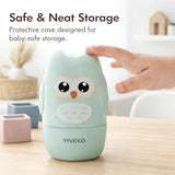 Baby Nail Care Kit, 4-in-1 Set with Owl Case, Clippers, Scissors, File & Tweezers for Newborn to Toddler Kids, Owl Green