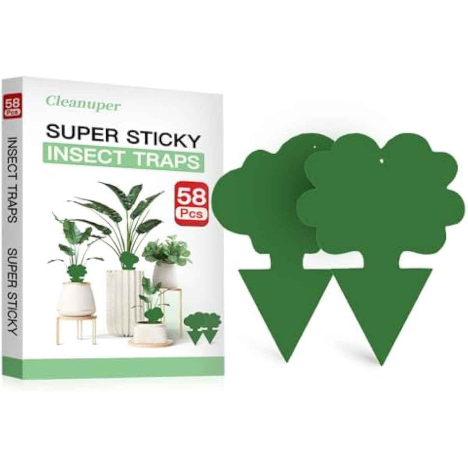 green-sticky-traps-58pk-fungus-gnats-flies-flying-bugs-plant-catcher-non-toxic-odorless-safe