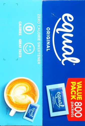 EQUAL 0 Calorie Sweetener, Aspartame and Acesulfame-K Sweetener Packets, Zero Calorie Sugar Alternative, Erythritol Free, 800 Ct (Pack of 1)