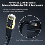 DbillionDa 40Gbps Cat 8 Ethernet Cable, 6FT Heavy-Duty for Indoor/Outdoor Use, Gold-Plated RJ45, Weatherproof & UV Resistant