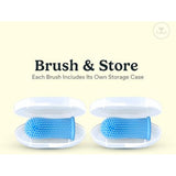 Jasper 2-pack 360-degree dog toothbrush kit for small and large pets, blue
