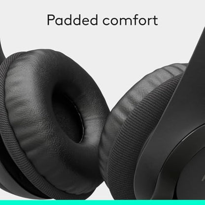 Logitech H390 black stereo wired headset with noise cancelling mic for PC, laptop, Chromebook