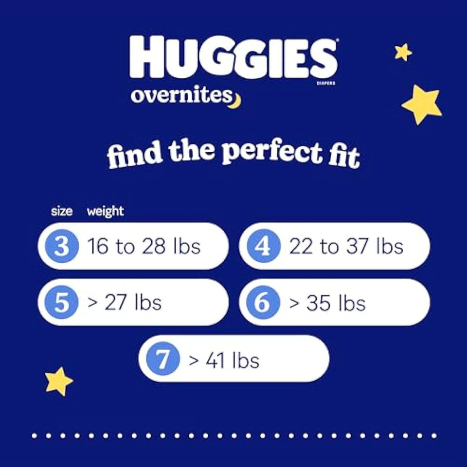 Huggies Overnites Size 5 Overnight Diapers, 50 Ct, 27+ lbs, Disney Designs