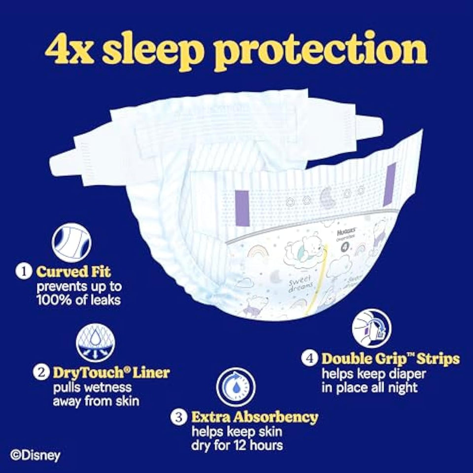 Huggies Overnites Size 5 Overnight Diapers, 50 Ct, 27+ lbs, Disney Designs