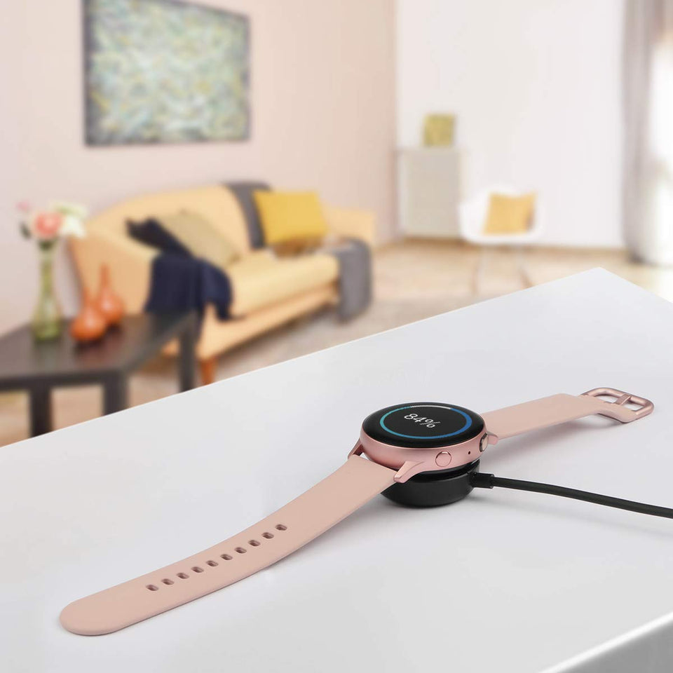 Trami 2 Pack Compatible with Samsung Galaxy Watch 7/6/6 Classic/5/5 Pro/4/4 Classic/3/Active/Active Wireless Charging Dock,Replacement USB Charger Cable Cord Stand for Classic/3 /Active/Active