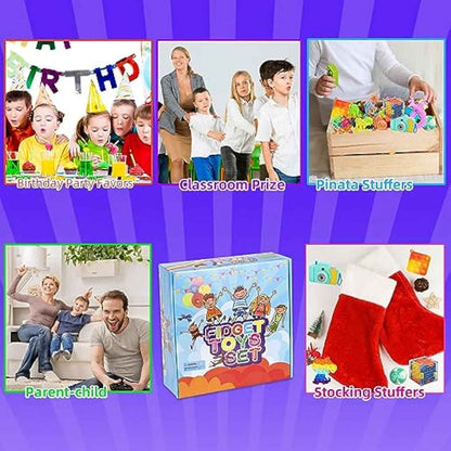 1000 Pcs Party Favors for Kids, Fidget Toys Bulk, Birthday Gift Toys, Fidgets Stocking Stuffers, Treasure Box Party, Goodie Bag Carnival Prizes, Pinata Filler Stuffers Classroom