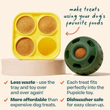 WOOF Pupsicle Treat Tray Mold, Large 25-75lbs, Silicone, Dishwasher Safe, Reusable, Freeze Refill, Dog Treats, Pupsicle Toy