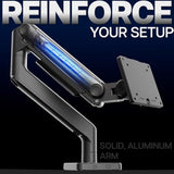 vivo heavy duty aluminum ultrawide monitor tension arm for 49 inch screens, black, stnd-v101v