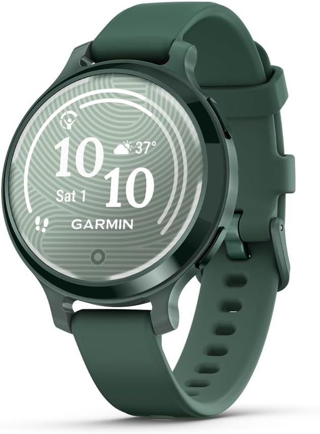 Garmin Lily® 2 Active, Small and Stylish Smartwatch, Built-in GPS, Hidden Display, Patterned Lens, Up to 9 Days Battery Life, Jasper Green with Jasper Green Silicone Band
