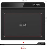 xppen starg640 6x4 inch digital art tablet battery-free stylus pen mac windows chromebook