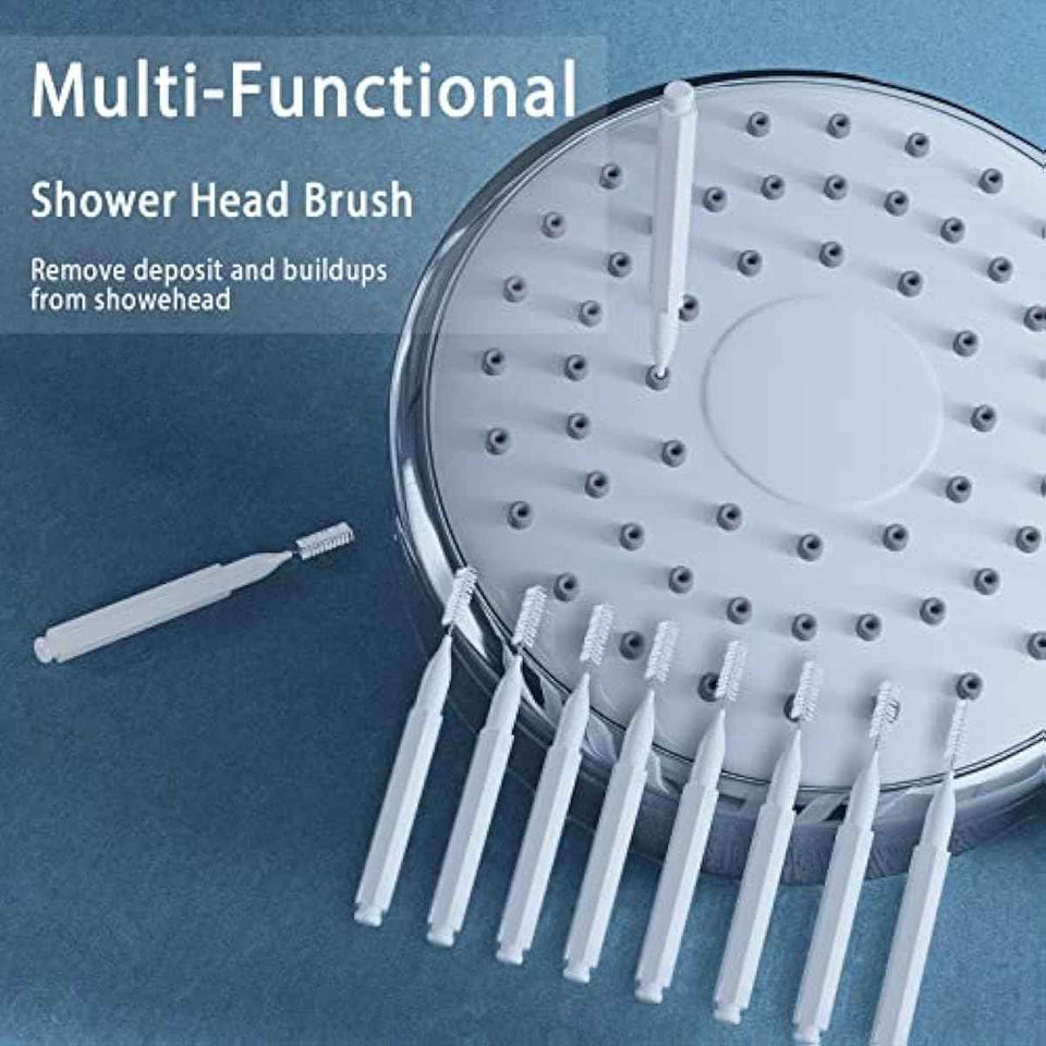 Shower Head Cleaning Brush for Small Hole,Multifunctional Shower Head Cleaner Tool Anti-Clogging Nozzle with Storage Boxes, Showerhead Cleaning Brushes Picks for Household Bathroom, White