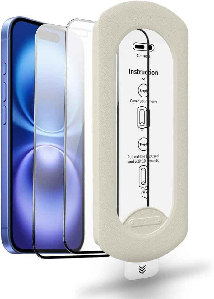 tempered glass screen protector for iPhone 17 with Auto-Alignment Kit, 9H, Shatterproof, HD Clear, Case Friendly