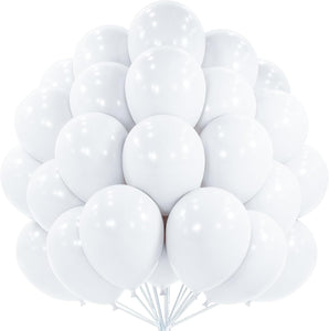 PartyWoo White Balloons 100 pcs 12 Inch Latex Helium Pastel White Balloons for Wedding Baby Shower Birthday Bridal Shower Graduation Engagement Princess Anniversary Party Decorations White-Y13
